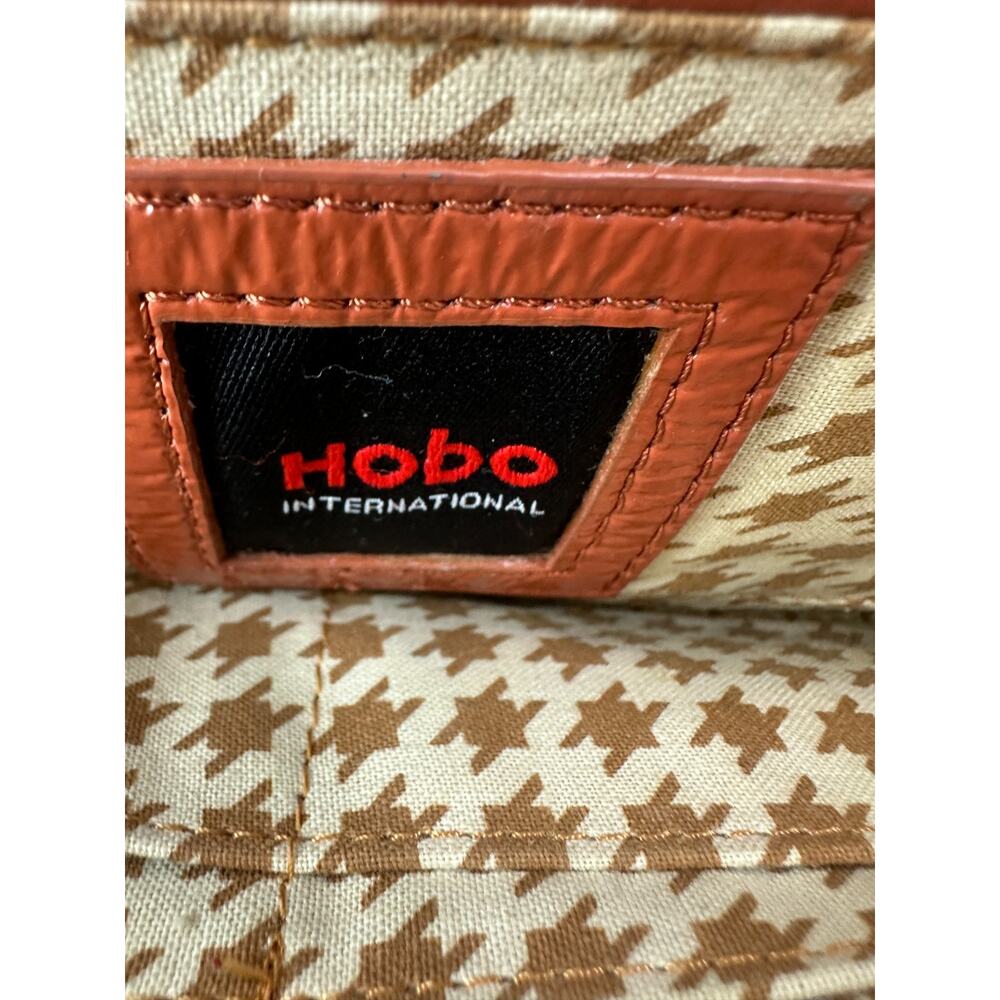 Hobo International Apricot Patent Leather Clutch Bag Small Rectangle Fold over - Picture 10 of 12